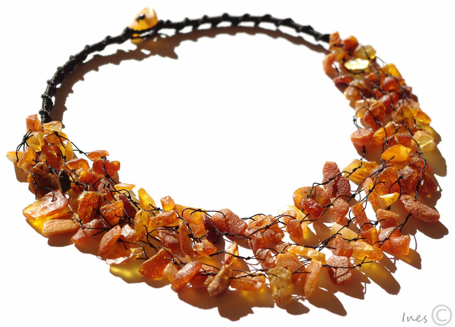 Baltic Amber Necklace. Raw Unpolished Beads.