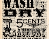 Vintage Dictionary Laundry Room Print-  plus FREE 5x7 monogram