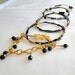 Stackable, Bangle bracelet, unisex, gold, black, wire wrap bracelet, handmade - PachamamaLove