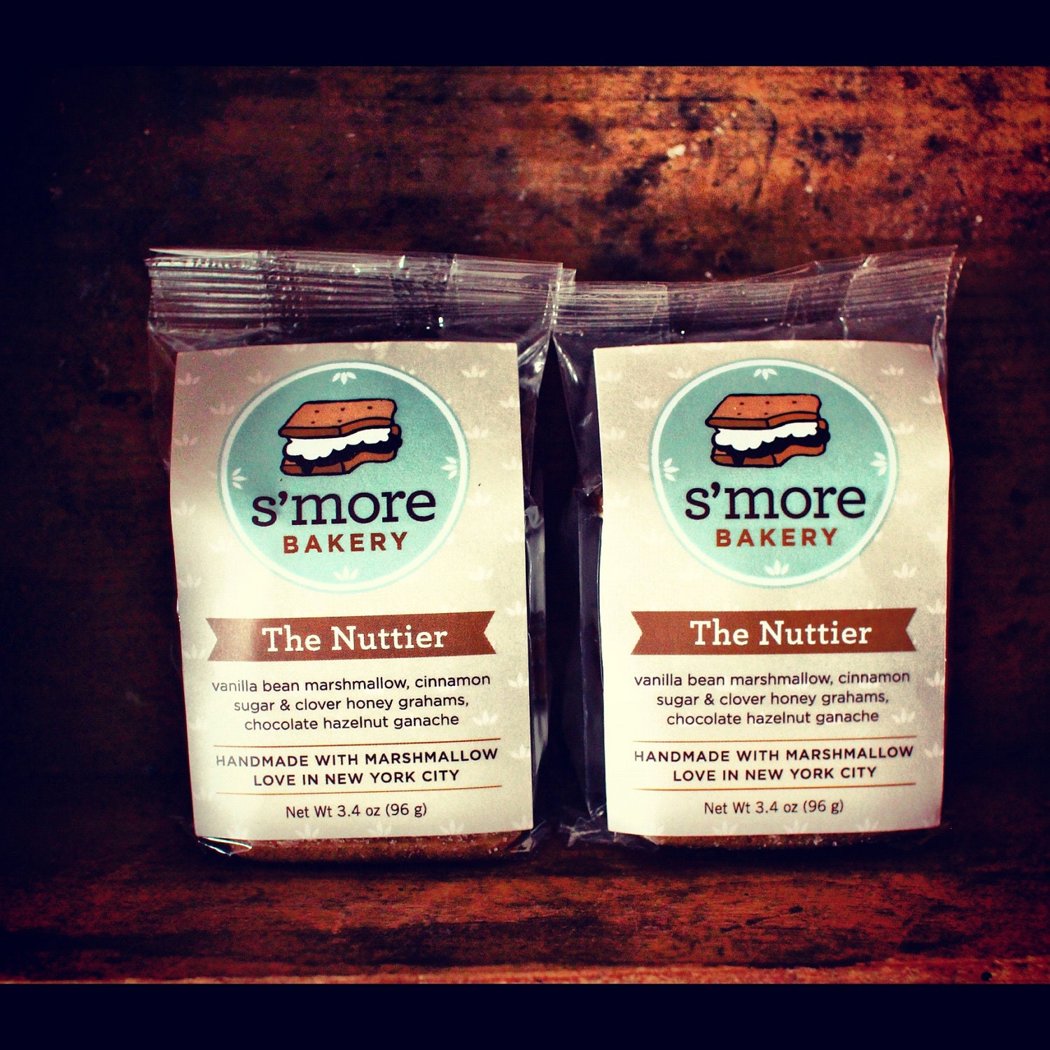 Four (4) Vanilla Bean and Chocolate Hazelnut S'mores with Handmade Marshmallows and Graham Crackers--The Nuttier