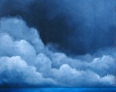 Seascape painting, original oil painting, storm clouds, wall art, ocean, home decor - Stormscape series fiftythree