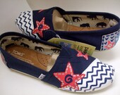 Custom painted Fourth of July TOMS Shoes