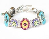 Spring flowers silver bracelet