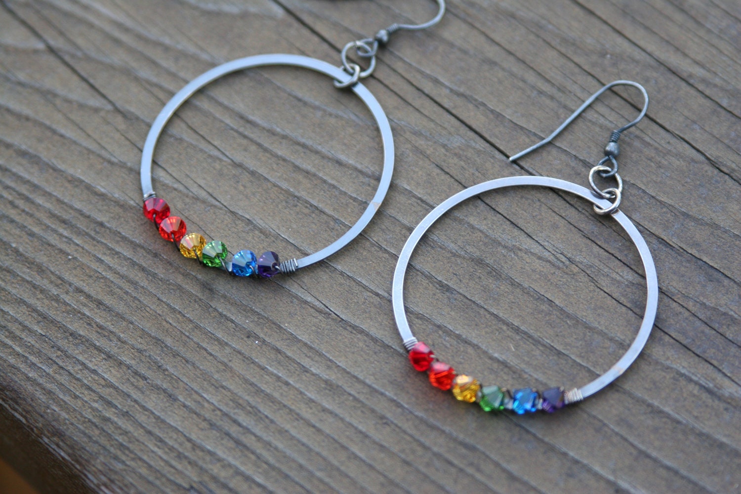 RAINBOW Queer Pride Sterling Silver Swarovski Crystal Earrings