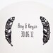 Personalized Wedding Plate - Hand Illustrated feathers and name personalization