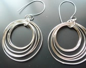 Organic Form Sterling Silver and Brass rings Silver Earrings
