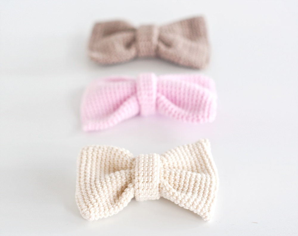 Bow, Crochet Bow Headband, Hair Bow, Pastel Bow, Crochet Bowband, Crochet Headband, Knit Bow, Bow Hairband, Bow tie Ohtteam