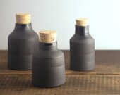 tall black bottle black stoneware and matte black glaze pottery ceramic modern minimal simple