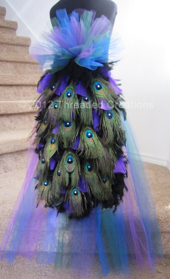 Peacock Feather Bustle Tail Deluxe Version For Costume