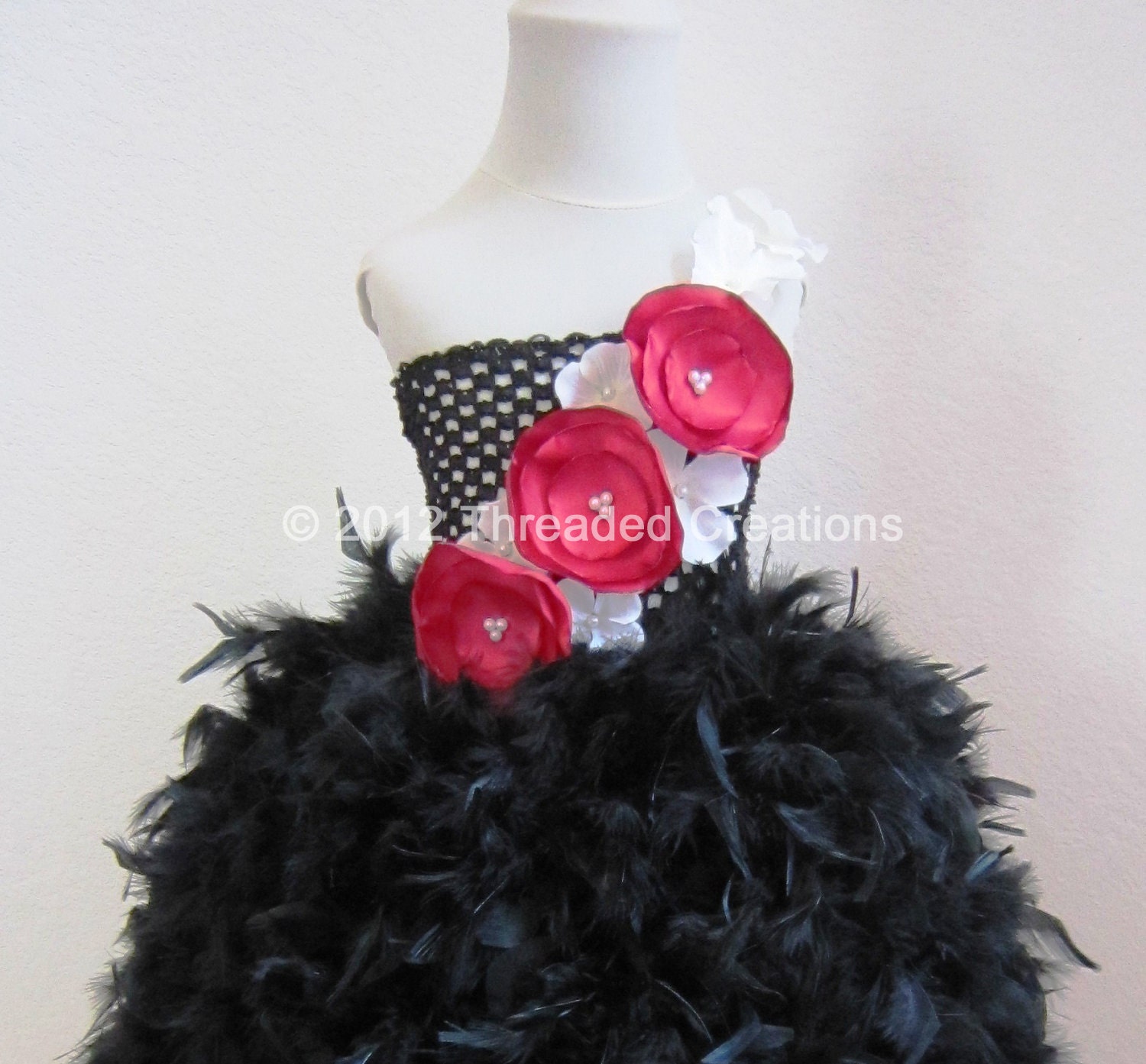 Feather Dress -  Feather Tutu Dress -  Hydrangea Tutu Dress