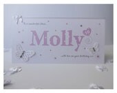 Hand-Made Birthday Name/Age Card - Personalised, great for friends, sister, mum, grandma, daughter.