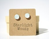 ice blue studs post earrings wood earrings minimalist jewelry eco fashion eco friendly unique gift for her
