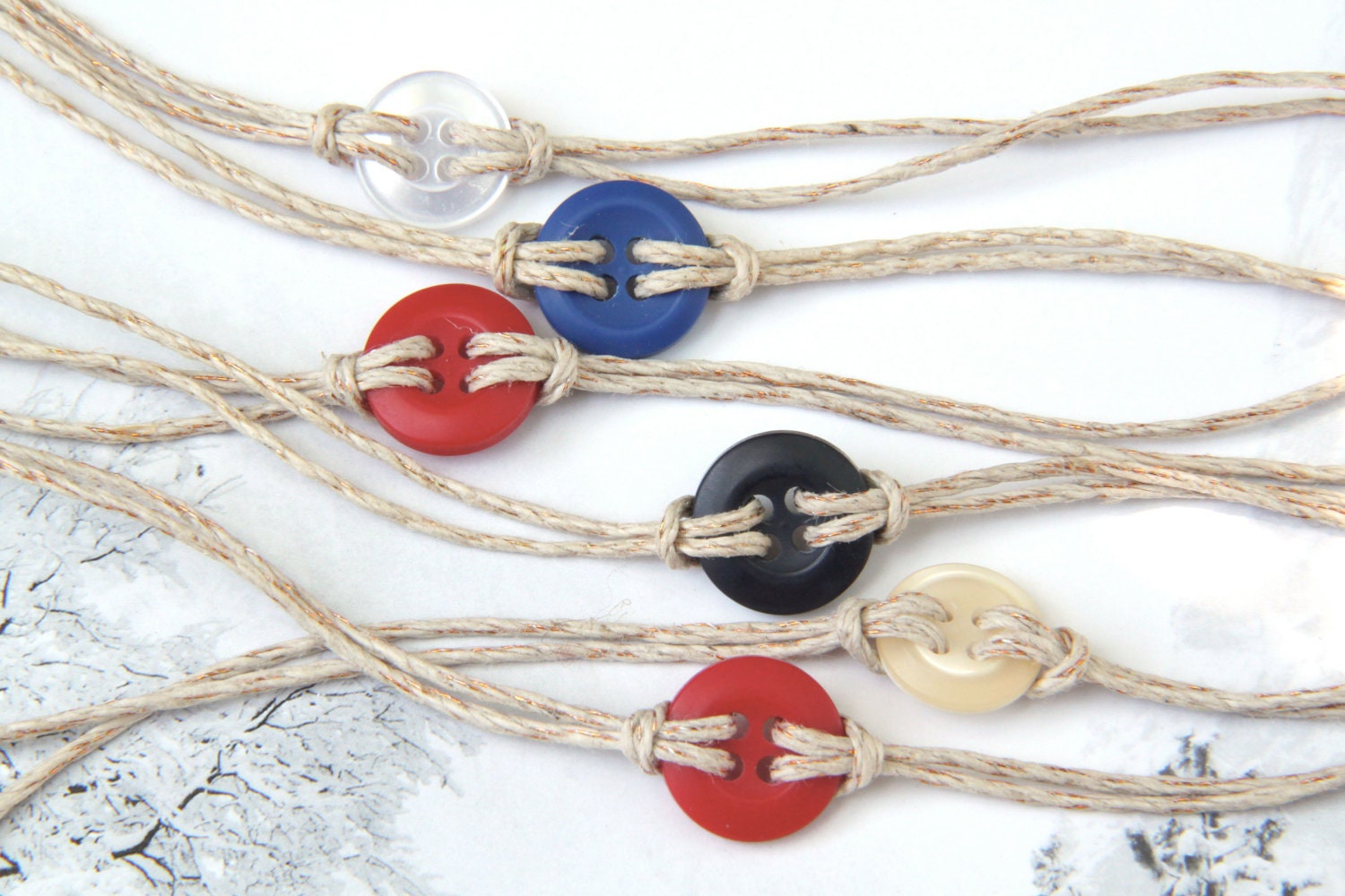 Button Bracelets--Fourth of July Mix