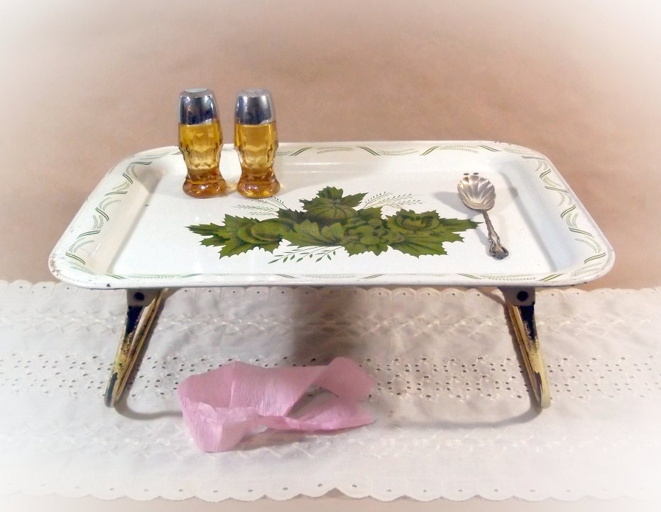 Vintage Retro Breakfast in Bed Tray TV Tray by TheWhitePelican