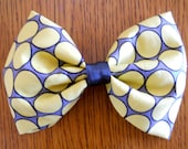 Grey/Yellow Polka Dot Jumbo Hair Bow