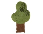 Green TREE shaped pillow - large soft knitted cushion