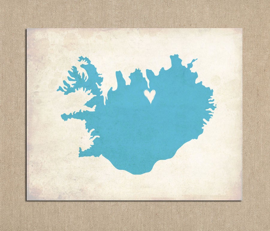 Iceland Love Country Customizable Art Print