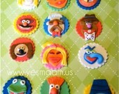 12 Muppet Characters Fondant Cupcake Toppers