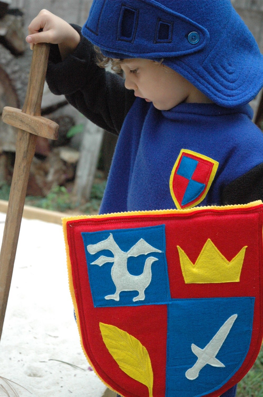 Items similar to Felt Covered Wooden Shield Eco Friendly Adventure