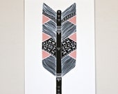 Arrow Painting - Bow and Arrow Art - Archival Print - 8x10 Mother's Arrow