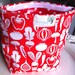 Reusable Snack Pouch Snack Bag Eco Friendly BPA Free Flat Bottom Cloth Laminated Cotton Bright Red Fruits and Vegetables