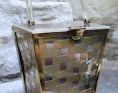 1950s Metal Basket Weave Box Bag