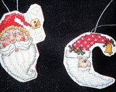 Santa Clause Cross Stitch Ornaments