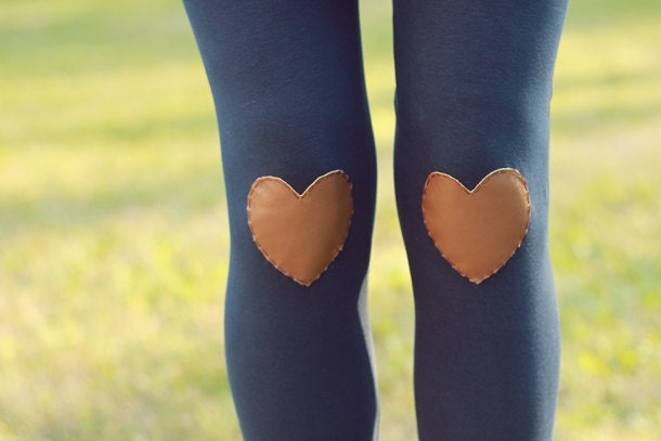 My Leather Heart Navy Leggings // size small