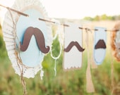 Little Man Mustache Themed Party Banner - Vintage Style