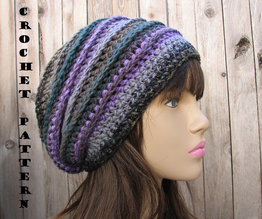 CROCHET PATTERN - Slouchy  Hat, Crochet Pattern PDF,Easy, Great for Beginners,  Pattern No. 33