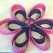 3D Ribbon Flower Hot Pink and Black with Skull
