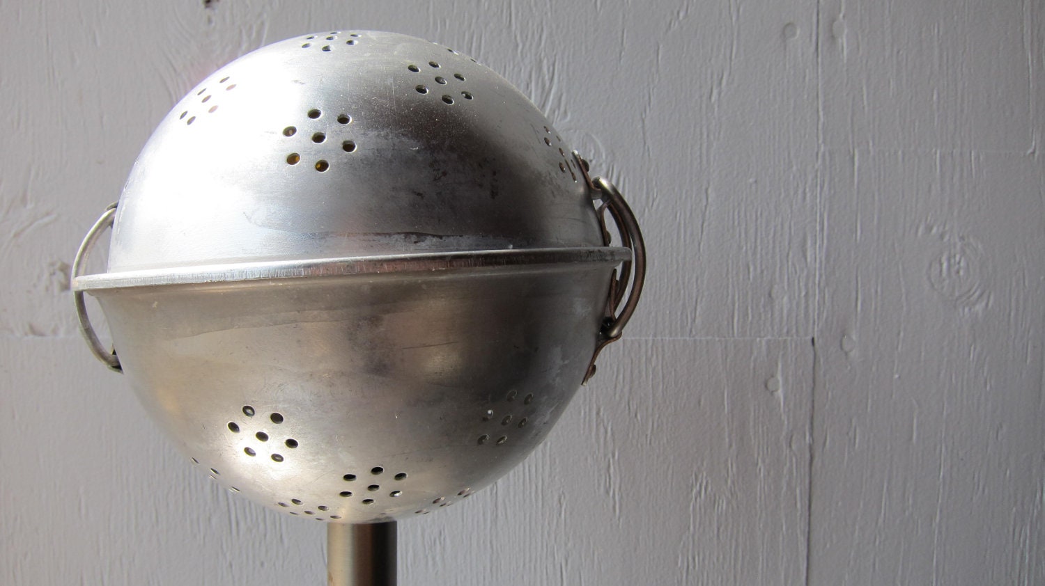 Upcycled SIlver Honey Comb Ball Table Lamp