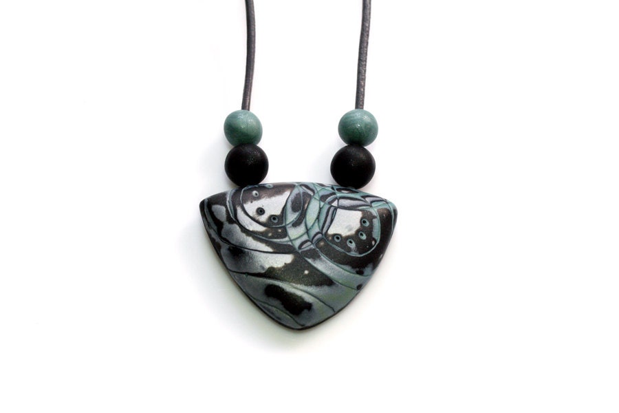 Jade Green Necklace, Adjustable Statement Jewelry, Mint Green Fashion by Jagna B