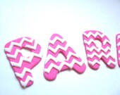 Chevron Design Letters Fondant Cupcake Toppers