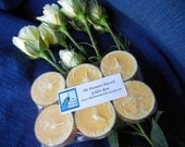 Golden Rose Scented Soy Tea Light Candles 6 pack Handmade Yellow