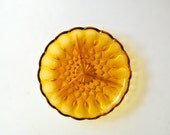 Amber Yellow Divided Glass Dish