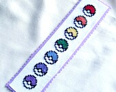 Pokemon Pokeballs Bookmark Cross Stitch Book Mark Rainbow Pokeball