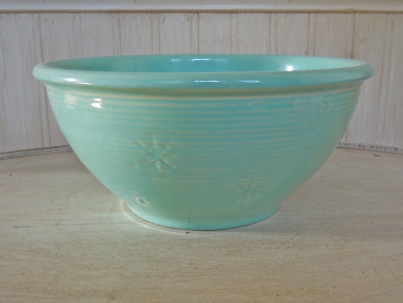 Vintage Turquoise Mixing Bowl USA Pottery Aqua by frenchtwine