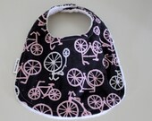 Baby Bib, Bike Bib, Michael Miller Bicycle Bib, Minky & Snap Closure