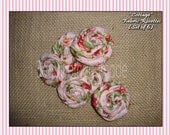 Fabric Floral Rolled Rosettes 2 inch rosettes hair bow accessories, headband making, hair clip making