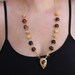 Brown  natural stone necklace, Agate.