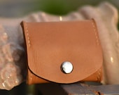 Leather coin case,coin purse,coin pouch,brown color,unique Christmas gift