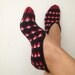 Black and red Otantic slippers, special knitting slippers,Home slippers - OOAK-