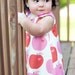 Organic Cotton Knit - Pink Lady Apples Baby Girl Dress - Organic Kids Clothing - Organic Infant Dress - Newborn Natural Dress - 3M to 3T