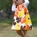 Sofia -  Medium Weight Cotton - Fall Winter Aline Dress - Etsy Kids - Handmade Clothing - Designer Fabric - Floral - Gift - 3M to 4T