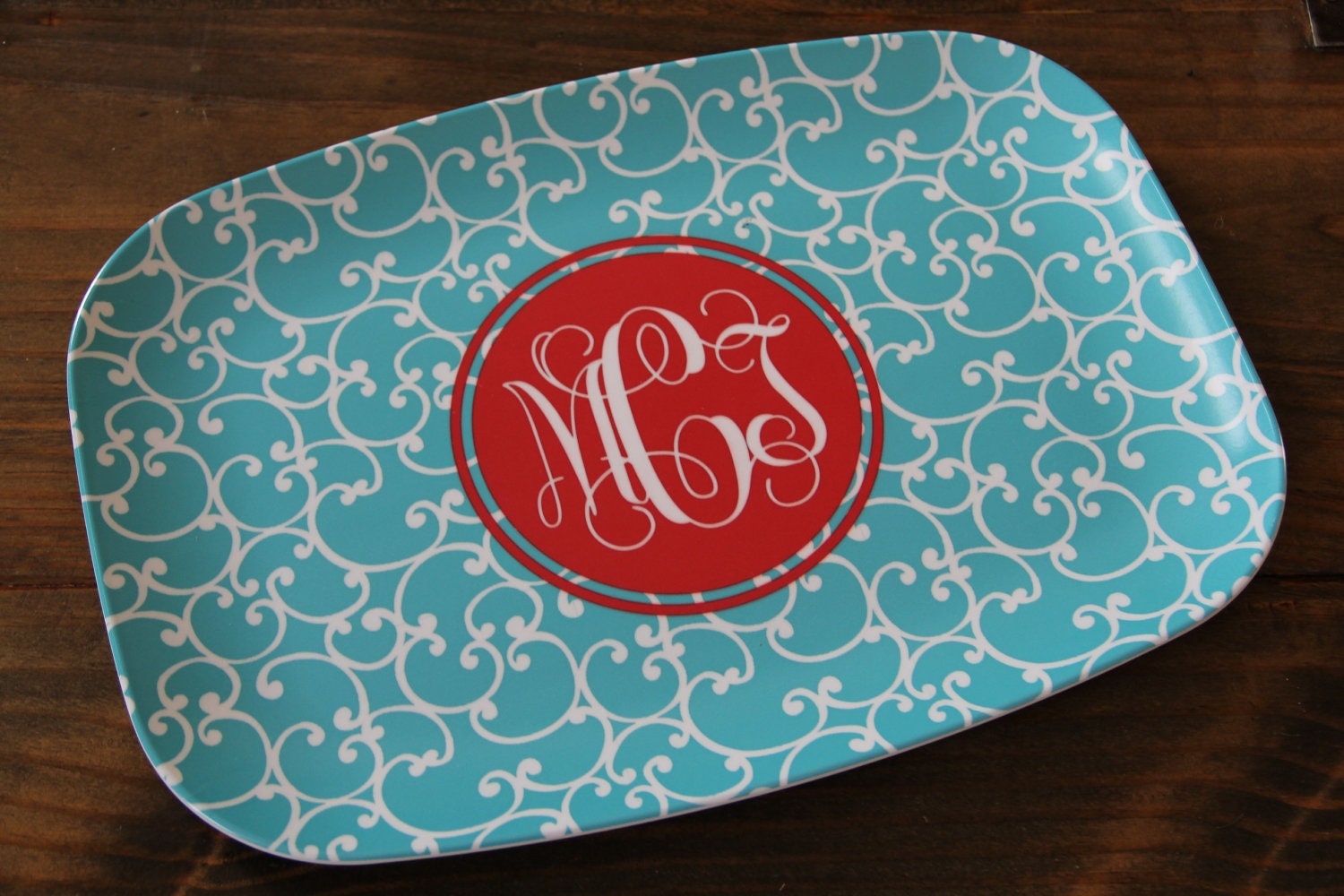 Personalized Melamine Platter - Many Colors and Designs Available