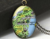 Washingto DC Map Pendant Necklace, District of Comumbia Map Jewelry, New York City Map Necklace, Travel Necklace, Resin Jewelry, US Map N468