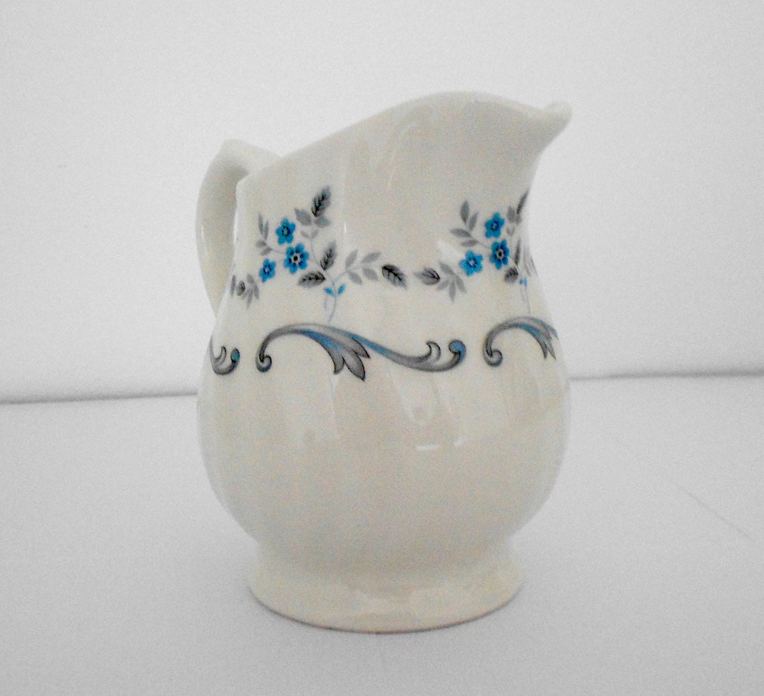 Troussea Myott Creamer Blue Victorian China Creamer