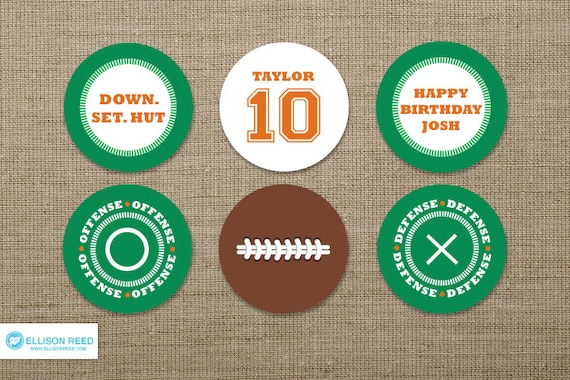 Football Printable - Football cupcake toppers - Football Birthday - printable party - Sports Birthday - tailgate - Football Watch Party Il_570xn