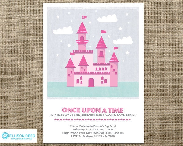 Princess Invitation - Princess Birthday - Castle - Princess Printable - Fairy Tale - girl birthday - Pink - Purple - Printable Party Il_570xn